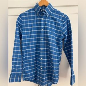Brooks Brothers Blue Checkered Button Down Shirt Men’s XS